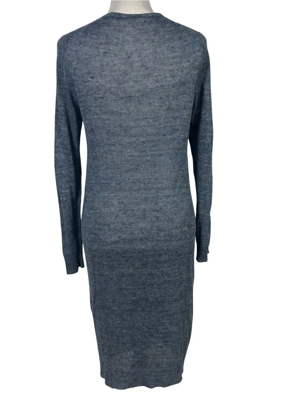 Eileen Fisher Long Sleeve Blue Knit Duster Cardigan Lightweight Women's S